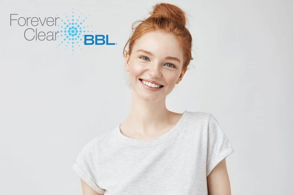 Forever Clear BBL logo with young red-haired woman